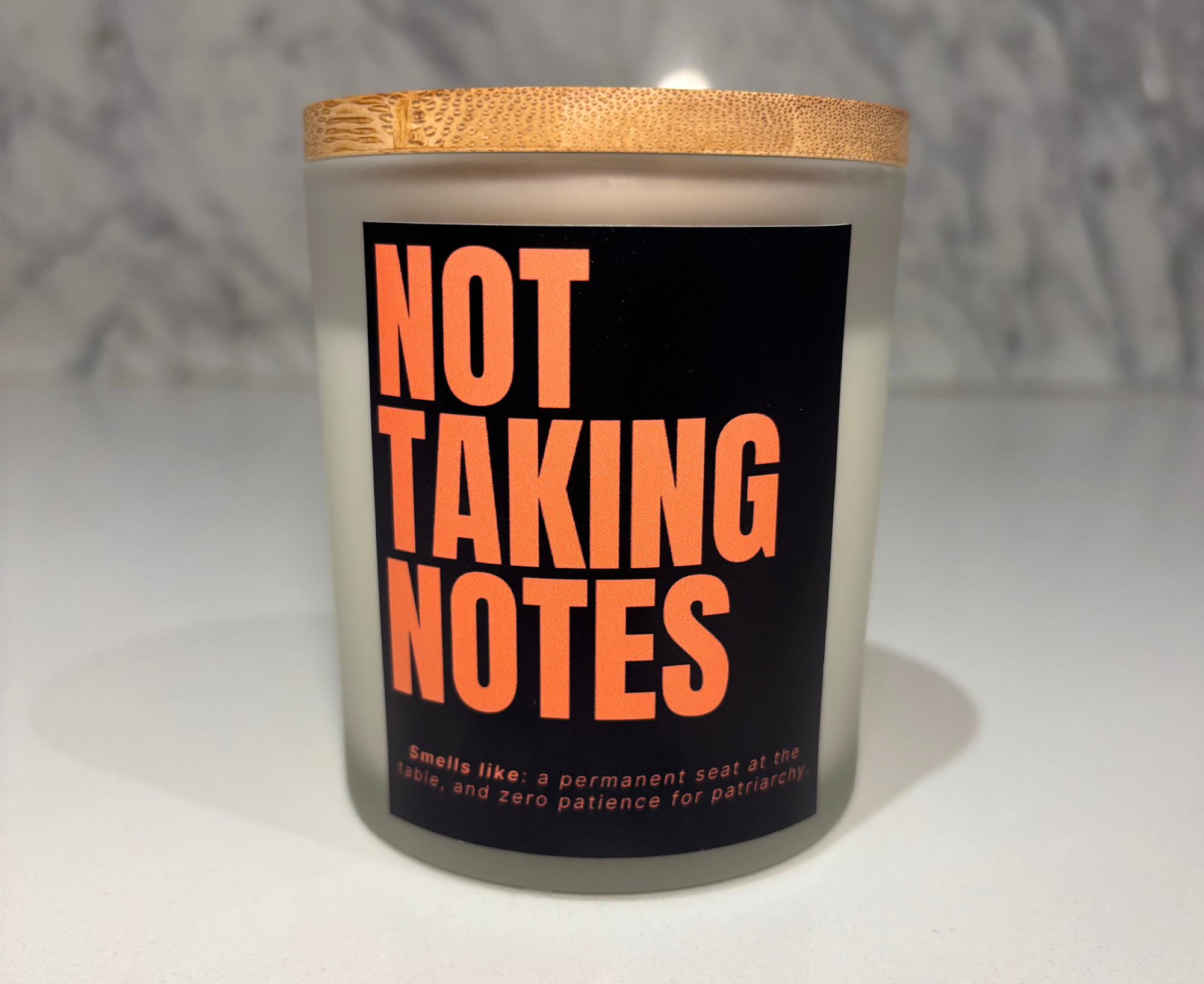 "Not Taking Notes" Candle